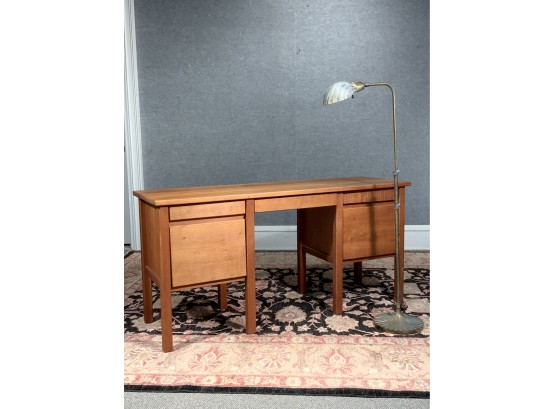 Cherry Desk By Wanderlust Woodworks, Calais VT And Vintage Lamp