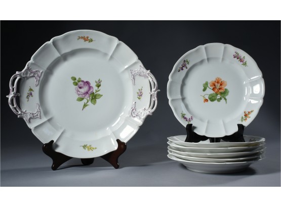 Nymphenburg Porcelain, Six Plates And Platter