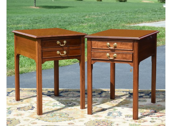 Pair Of Stickley Cherry Side Tables