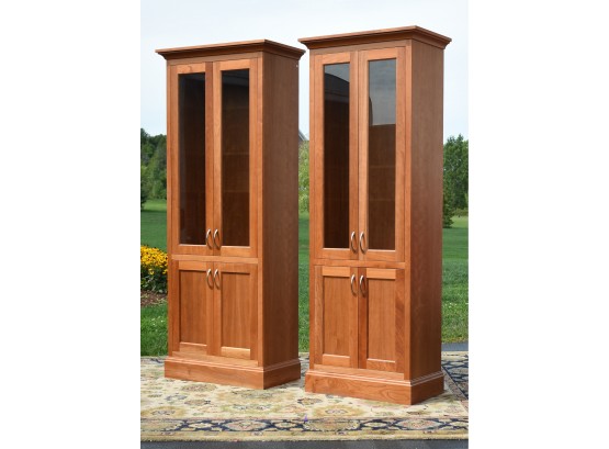 Two Similar Cherry Cabinets By Randy Flint, New Haven VT