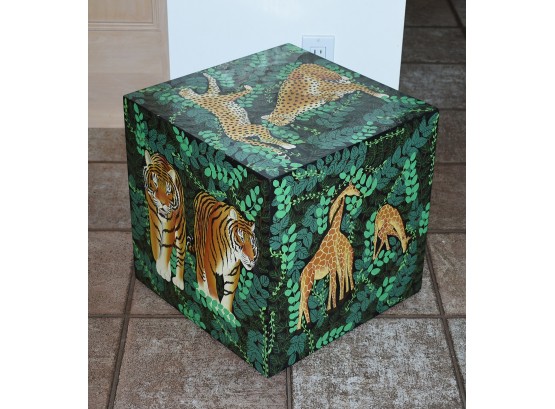 Cube With Hand Painted African Animals