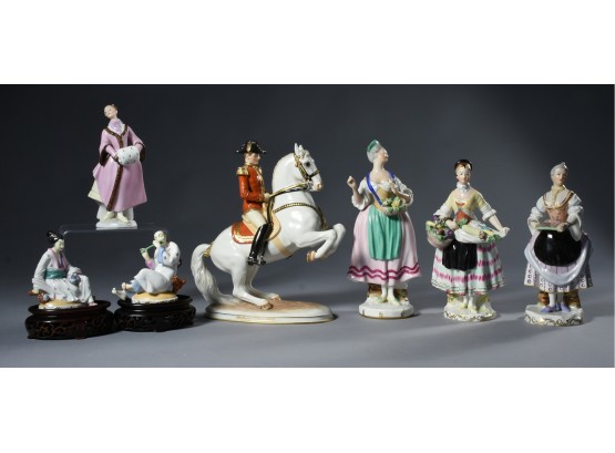 Seven Augarten Porcelain Figurines