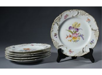 Six Nymphenburg Reticulated Porcelain Plates