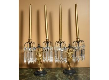 Early 20th C. Pair Of Renaissance Revival Style Figural Candelabras