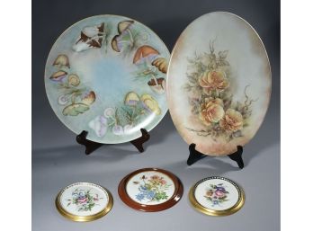 Bavarian Platter With Mushrooms And Four Oval Plaques