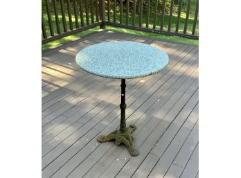 Vintage Steal And Granite Top Cafe Table