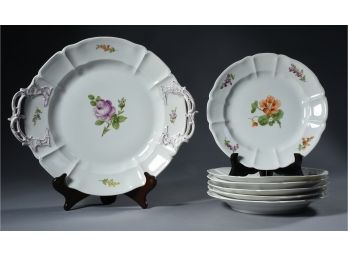 Nymphenburg Porcelain, Six Plates And Platter