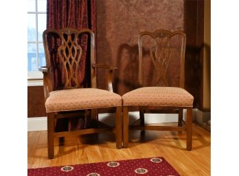 10 Chippendale Style Mahogany Chairs