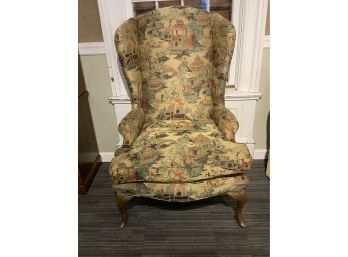 Queen Anne Style Wing Chair And Footstool