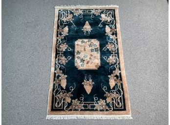 Chinese Scatter Rug:  Sea Green And Ivory
