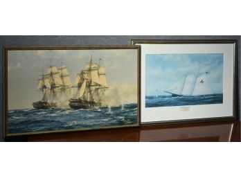 Two Prints 'The Constitution' & Limited Edition Print Of 'Pilot Boat Edwin Forrest'