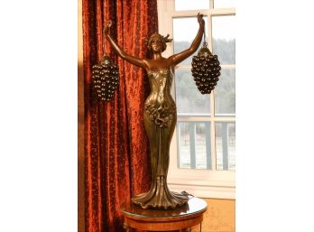 Composite Art Nouveau Style Figural Lamp