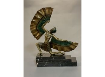 Deco Style Egyptian Revival Dancer Bronze Sculpture