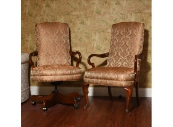 Two Upholstered Desk Chairs