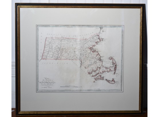 J. T. Scott Hand Colored Engraving Map Of Massachusetts