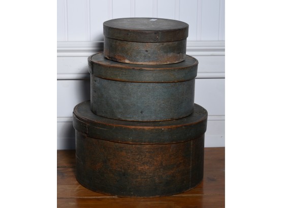 Three Round Antique Pantry Boxes