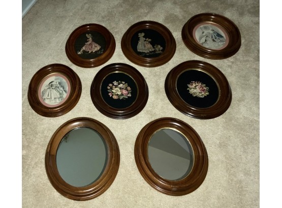 Eight Victorian Walnut Frames