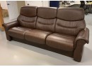 'Stressless' Brown Leather Sofa