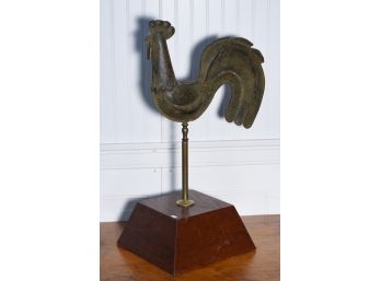 Tin Rooster Weathervane On Stand
