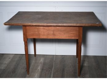 Early Country Tavern Table In Red Paint