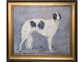 Antique Oil Painting Of A Dog