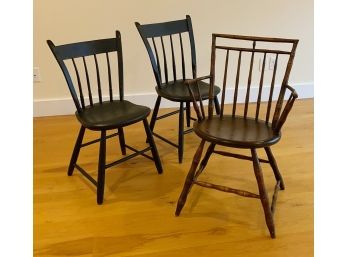 Three 19th C. Windsor Chairs