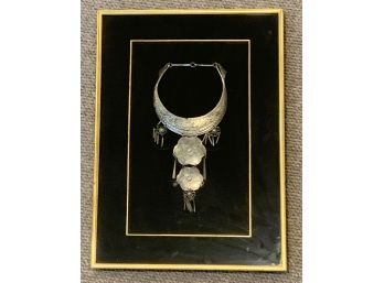Silver Gorget In Shadow Box Frame