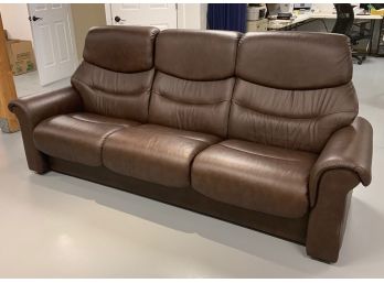 'Stressless' Brown Leather Sofa