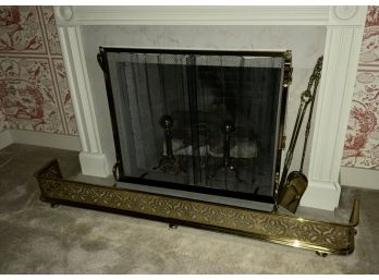 Brass Fireplace Set