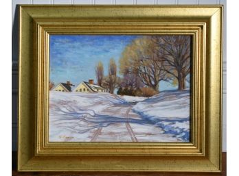 Sandy Eames Painting, Winter Landscape