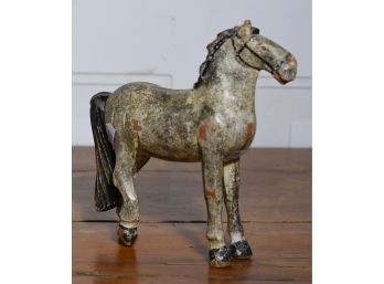 Small Paint Decorated Carved Wood Horse