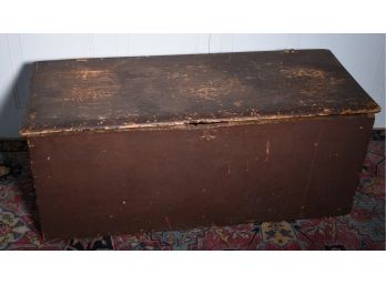 Country Pine Blanket Box In Old Red Paint