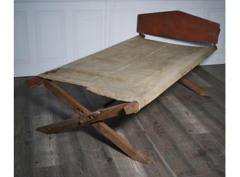 19th C. Country Campaign Folding Bed