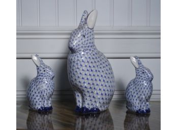 French Blue And White Porcelain Figurines