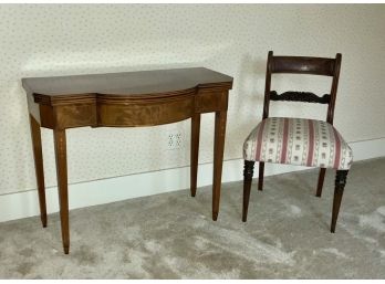 Federal Card Table With Regency Style Chair