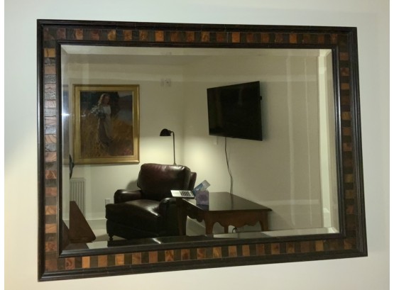 Wood Bevelled Glass Wall Mirror (CTF10)