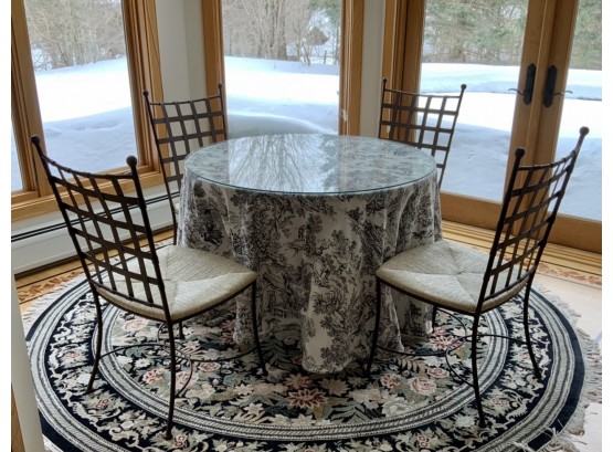 Iron & Wood Breakfast Table And Chairs (CTF30)