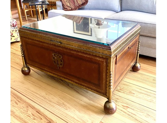 Maitland Smith Leather Top Coffee Table (CTF20)
