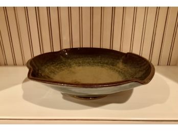 Shallow Display Pottery Bowl Incised MS (CTF10)