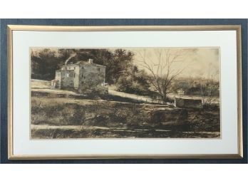 F. Mayhew Watercolor, House In Landscape (CTF10)