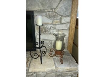 Two Iron Candle Holders  (CTF10)