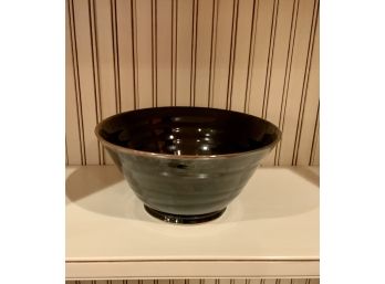 Large Simon Pearce Brown Glazed Pottery Bowl (CTF10)