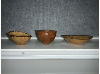 3 Small Dusty Coates Burl Bowls (CTF10)