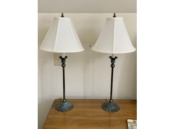Pr. Iron & Brass Bedside Lamps  (CTF10)