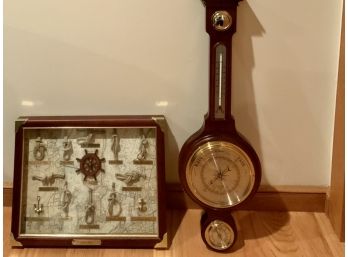 Howard Miller Barometer & Shadow Box Of Sailor's Knots (CTF10)