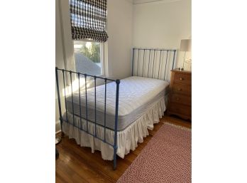Pair Of Blue Painted Iron Twin Beds (CTF40)