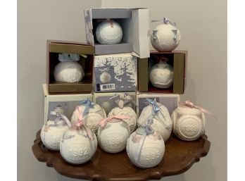 Collection Of 12 Lladro Christmas Ornaments - 1989 Through 2001 (CTF10)
