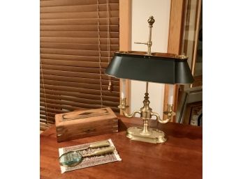 Brass Desk Lamp And Desk Accessories (CTF10)