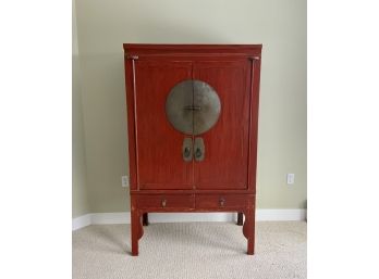 Antique Chinese Red Painted Cabinet (CTF10)