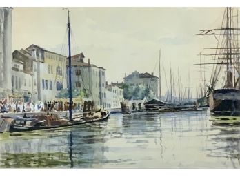 Watercolor Canal Scene Signed (CTF10)